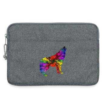 Wolf Regenbogen - Laptoptasche 13" - Grau meliert - Vorne