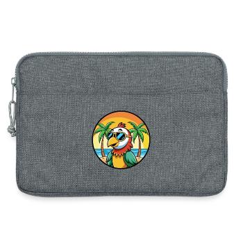 Papagei Lustige Cartoon Sommer Strand Sonnenbrille Cool - Laptoptasche 13" - Grau meliert - Vorne
