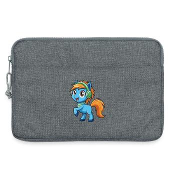 Pony Lustige Zeichentrickfigur Kopfhörer Musik - Laptoptasche 13" - Grau meliert - Vorne