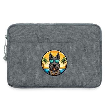 Scottish Terrier Chien Race Dessin Animé Lunettes De Soleil Plage - Sacoche pour ordinateur portable 13 pouces - gris chiné - Devant