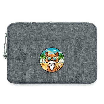 Somali Katzenrasse Cartoon Kawaii Sonnenbrille Strand - Laptoptasche 13" - Grau meliert - Vorne