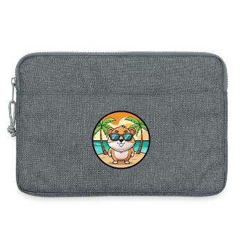 Hamster Lustig Cartoon Sommer Strand Sonnenbrille Cool - Laptoptasche 13" - Grau meliert - Vorne