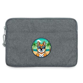 Chien Mioritique Roumain Race Dessin Animé Lunettes De Soleil Plage - Sacoche pour ordinateur portable 13 pouces - gris chiné - Devant