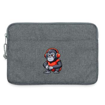 Gorilla Lustige Zeichentrickfigur Kopfhörer Musik - Laptoptasche 13" - Grau meliert - Vorne