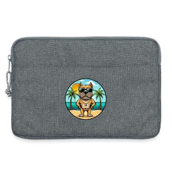 Bull Boxer Hund Rasse Cartoon Sonnenbrille Strand - Laptoptasche 13" - Grau meliert - Vorne