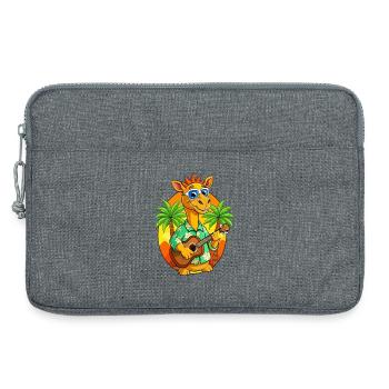 Lustige Kamel Cartoon Sommer Strand Sonnenbrille Gitarre - Laptoptasche 13" - Grau meliert - Vorne