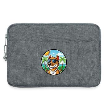 Norwegischer Windhund Dunker Hunderasse Cartoon Strand - Laptoptasche 13" - Grau meliert - Vorne
