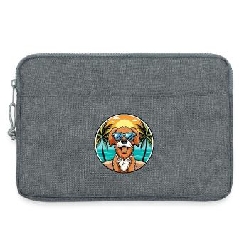 Épagneul picard race de chien dessin animé lunettes de soleil plage - Sacoche pour ordinateur portable 13 pouces - gris chiné - Devant