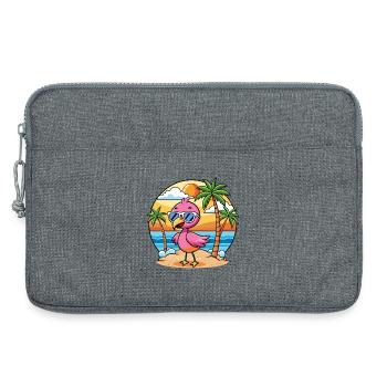 Flamingo Funny Cartoon Summer Beach Sunglasses - Laptop bag 13" - heather grey - Front