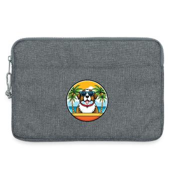 Bernhardiner Hunderasse Cartoon Sonnenbrille Strand - Laptoptasche 13" - Grau meliert - Vorne