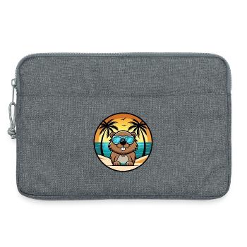 Biber Lustige Cartoon Sommer Strand Sonnenbrille Cool - Laptoptasche 13" - Grau meliert - Vorne