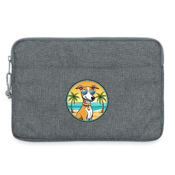 Englischer Whippet Hund Rasse Cartoon Sonnenbrille Strand - Laptoptasche 13" - Grau meliert - Vorne