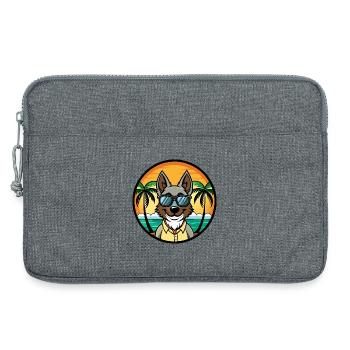 Georgischer Schäferhund Hunderasse Cartoon Sonnenbrille Strand - Laptoptasche 13" - Grau meliert - Vorne
