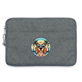 Englischer Cocker Spaniel Hunderasse Cartoon Beach - Laptoptasche 13" - Grau meliert - Vorne