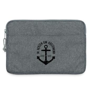 Im Herzen ein Küstenkind - Laptoptasche 13" - Grau meliert - Vorne
