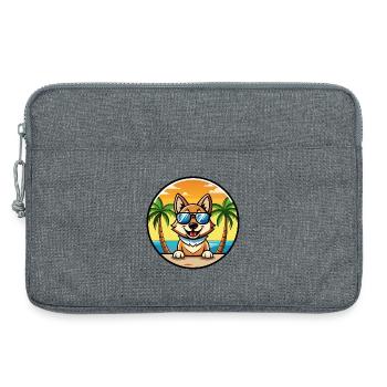 Tschechoslowakische Vlcak Hunderasse Cartoon Sonnenbrille - Laptoptasche 13" - Grau meliert - Vorne