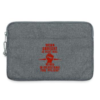 Rebellious Red – Résistance de style grunge - Sacoche pour ordinateur portable 13 pouces - gris chiné - Devant