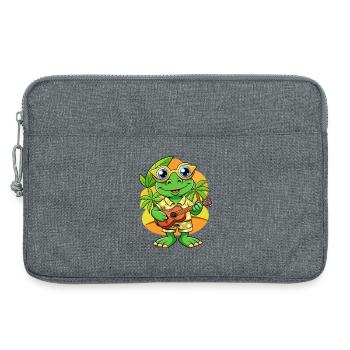 Lustige Frosch Cartoon Sommer Strand Sonnenbrille Gitarre - Laptoptasche 13" - Grau meliert - Vorne