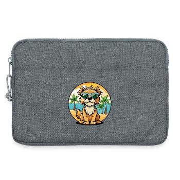 Brikett Griffon Vendéen Hunderasse Cartoon Strand - Laptoptasche 13" - Grau meliert - Vorne