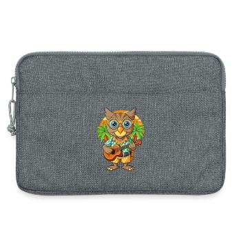 Lustige Eule Cartoon Sommer Strand Sonnenbrille Gitarre - Laptoptasche 13" - Grau meliert - Vorne