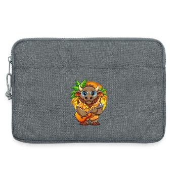 Lustige Bison Cartoon Sommer Strand Sonnenbrille Gitarre - Laptoptasche 13" - Grau meliert - Vorne