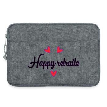 RETRAITE. RETRAITE. RETRAITEE. BONNE RETRAITE - Sacoche pour ordinateur portable 13 pouces - gris chiné - Devant