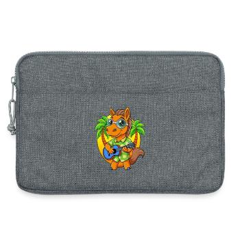Lustige Pferd Sommer Strand Sonnenbrille Hawaiianisch - Laptoptasche 13" - Grau meliert - Vorne