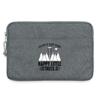 Don't Hit The Happy Little Trees Disc Golf Gift - Laptop bag 13" - heather grey - Front