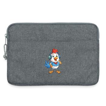 Huhn Lustige Cartoon Figur Kopfhörer Musik - Laptoptasche 13" - Grau meliert - Vorne