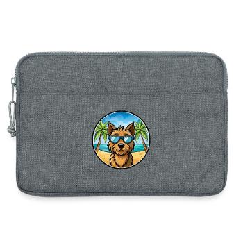 Welsh Terrier Hunderasse Cartoon Sonnenbrille Strand - Laptoptasche 13" - Grau meliert - Vorne