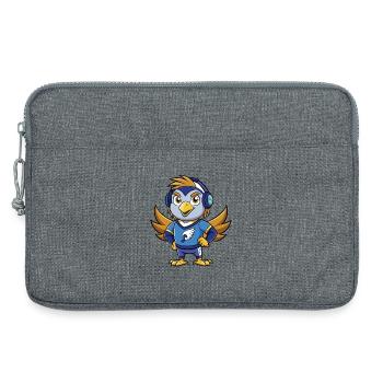 Falcon Funny Cartoon Character Headphone Music - Laptop bag 13" - heather grey - Front