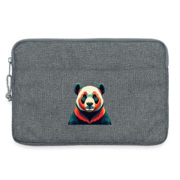 Panda Cartoon Figur Buntes Haustier Tier - Laptoptasche 13" - Grau meliert - Vorne