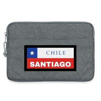 Santiago City en drapeau chilien - Sacoche pour ordinateur portable 13 pouces - gris chiné - Devant