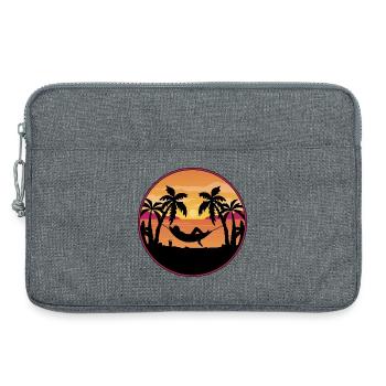 Palm Trees Hammock Sunset - Laptop bag 13" - heather grey - Front
