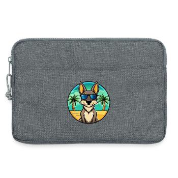 Australischer Kelpie Hund Rasse Cartoon Sonnenbrille Strand - Laptoptasche 13" - Grau meliert - Vorne
