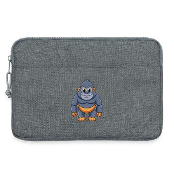 Gorilla Niedliche Maskottchen Zeichentrickfigur Kawaii - Laptoptasche 13" - Grau meliert - Vorne