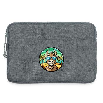 Ziege Lustige Cartoon Sommer Strand Sonnenbrille Aufkleber - Laptoptasche 13" - Grau meliert - Vorne