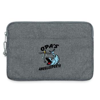 Opa's Angelexperte - Angeln mit Opa - Laptoptasche 13" - Grau meliert - Vorne
