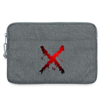 X Desing rot schwarz - Laptoptasche 13" - Grau meliert - Vorne