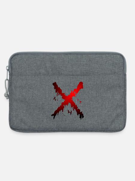 X Desing rot schwarz - Laptoptasche 13" - Grau meliert