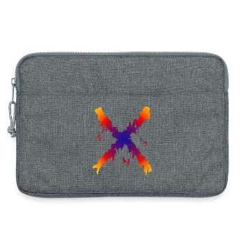 Regenbogen X Farbfluss Muster - Laptoptasche 13" - Grau meliert - Vorne