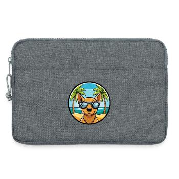Race de chien sans poils péruvienne dessin animé lunettes de soleil plage - Sacoche pour ordinateur portable 13 pouces - gris chiné - Devant
