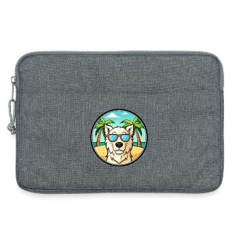 Ungarischer Kuvasz Hund Rasse Cartoon Sonnenbrille Strand - Laptoptasche 13" - Grau meliert - Vorne