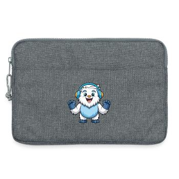 Yeti Lustige Zeichentrickfigur Kopfhörer Musik - Laptoptasche 13" - Grau meliert - Vorne