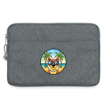 Berger De Beauce Hunderasse Cartoon Sonnenbrille Strand - Laptoptasche 13" - Grau meliert - Vorne