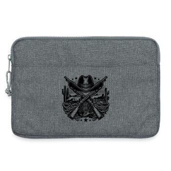 Logo western 2 - Sacoche pour ordinateur portable 13 pouces - gris chiné - Devant