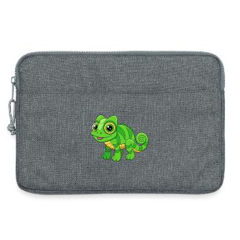 Chamäleon Niedliche Maskottchen Zeichentrickfigur Kawaii - Laptoptasche 13" - Grau meliert - Vorne