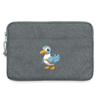 Albatross Niedliche Maskottchen Zeichentrickfigur Kawaii - Laptoptasche 13" - Grau meliert - Vorne