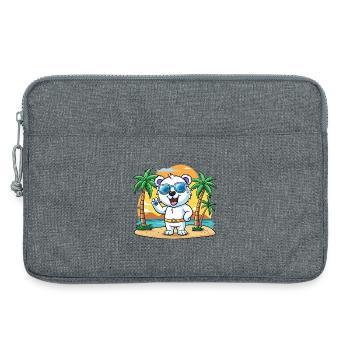 Eisbär Lustige Cartoon Sommer Strand Sonnenbrille - Laptoptasche 13" - Grau meliert - Vorne