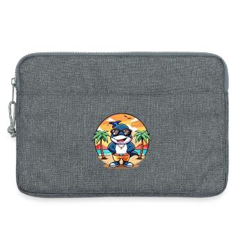 Lunettes de soleil de plage d’été de dessin animé drôle d’Orca - Sacoche pour ordinateur portable 13 pouces - gris chiné - Devant